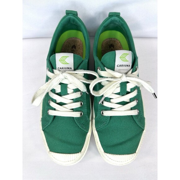 Cariuma OCA Shoes Women's Size 9 Green Canvas Low Top Lace Up Casual Sneaker - Picture 3 of 12